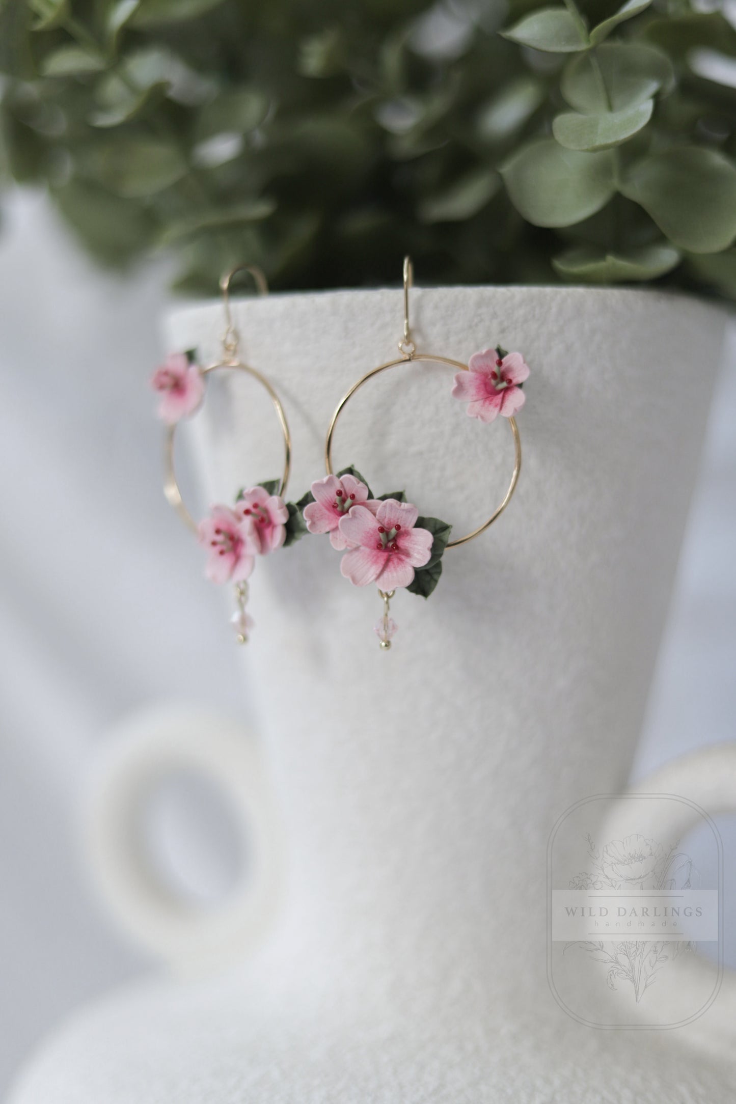 Cherry Blossom Hoops