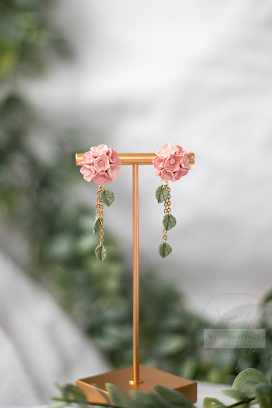 Peach Hydrangea Dangles