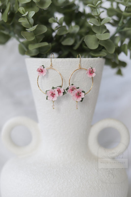 Cherry Blossom Hoops