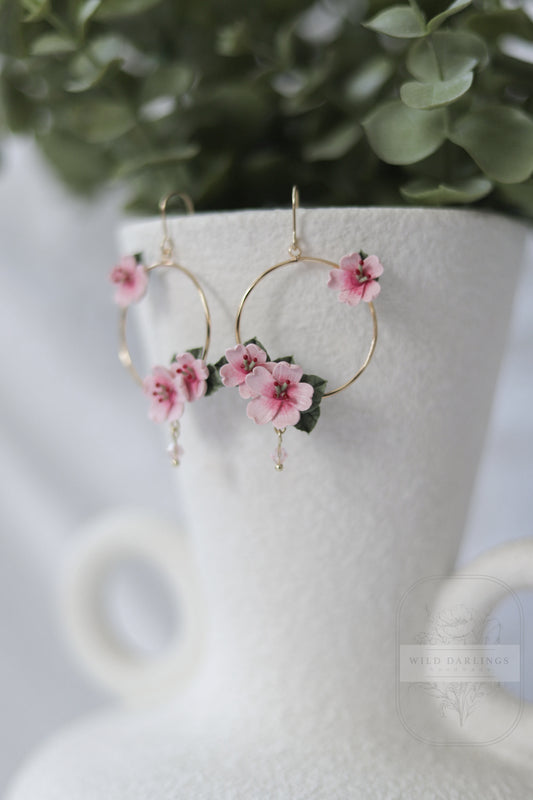Cherry Blossom Hoops