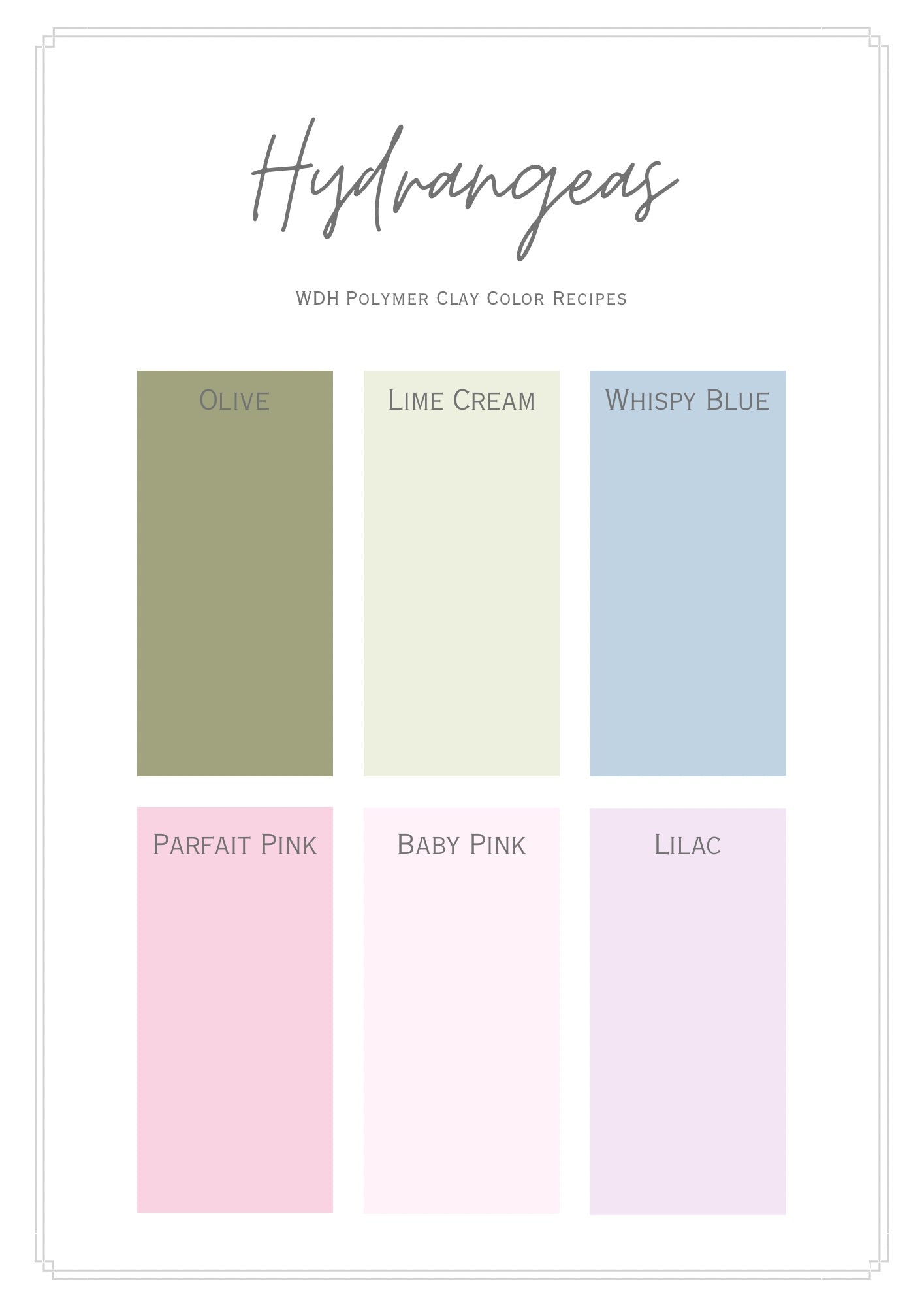 Hydrangeas Color Palette – Wild Darlings Handmade